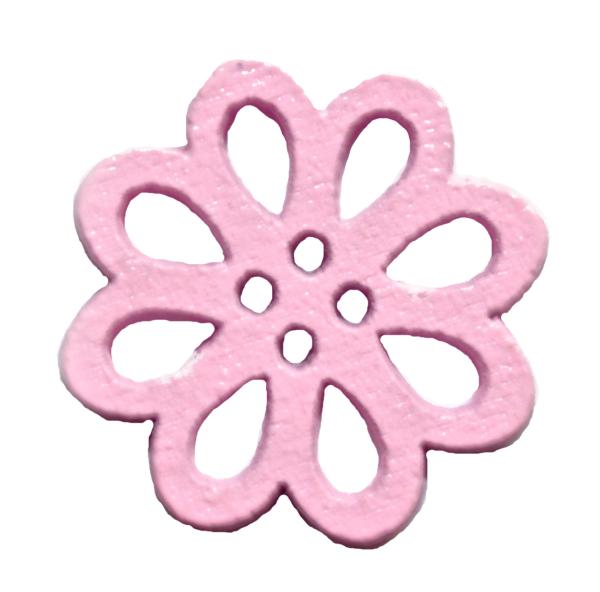 Kinderknop als bloemen van hout in roze 20 mm 0,79 inch